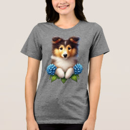 Adedig marionett med Blåa blommor T Shirt