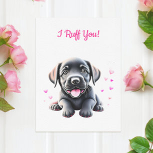 Adedig marionett med Hearts Svan Wag Valentine Julkort