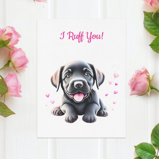 Adedig marionett med Hearts Svan Wag Valentine Julkort (Skapare uppladdad)