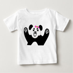Adedig panda med Rosa Bow T Shirt