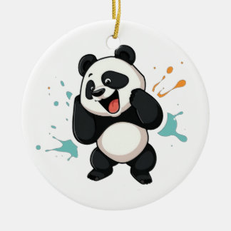 Adedig Panda Pendant - en charming Touch till din Julgransprydnad Keramik