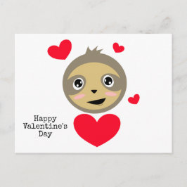 Adedig Sloth med Hearts - Glad Alla hjärtans dag Vykort
