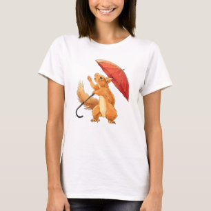 Adekvat ekorre med paraplyer t shirt
