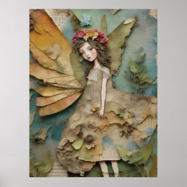 Adekvat Fairy Mixed Media Collage Poster