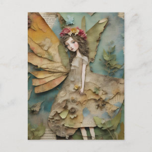 Adekvat Fairy Mixed Media Collage Vykort