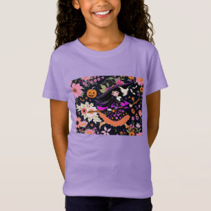 Adekvat Halloween-väska med blommor och pumpa T Shirt