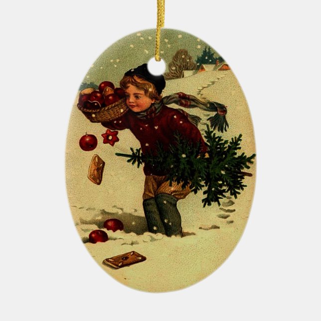 Adekvat julillustration julgransprydnad keramik (Framsidan)