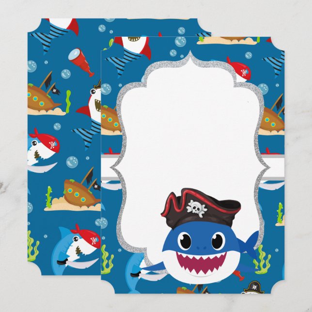 Adekvata hajar, blå bakåt inbjudningar (Fram/baksida)