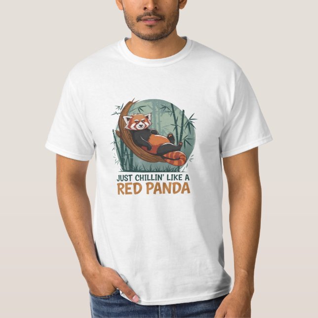 Adekvata och feta röda panda-designer t shirt (Framsida)