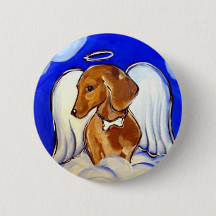 " Ädel Dachshund Ängel Husdjur Konsthäftor" Knapp