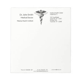 Ädel Klassisk Medicinsk Elegant Svart Vit Kaduceus Anteckningsblock