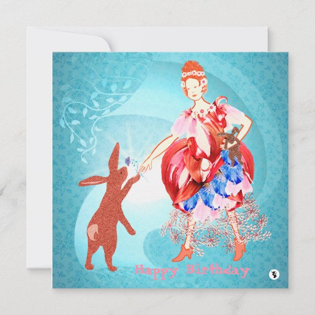 Ädel vänskap Kanin Prinsessa Kort (Framsida)