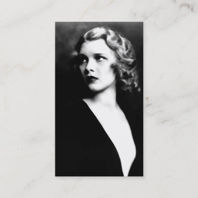 Adela elegantt svartvitt vintagefoto visitkort (Framsida)