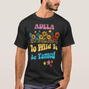 ADELA Namn Söt Retro Flickor Vildblomma ADELA Namn T Shirt