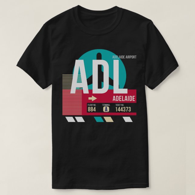 Adelaide ADL Australia Airport Code Baggage Märkre T Shirt (Design framsida)