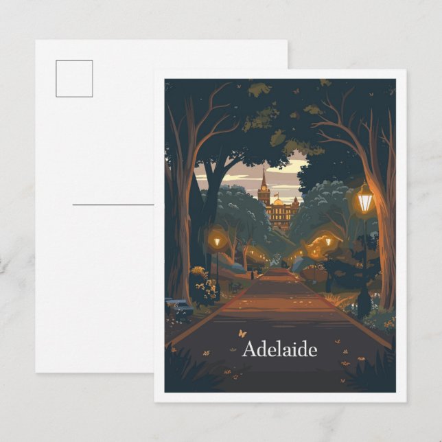 Adelaide Australia Art Vintage resor Vykort (Fram/baksida)