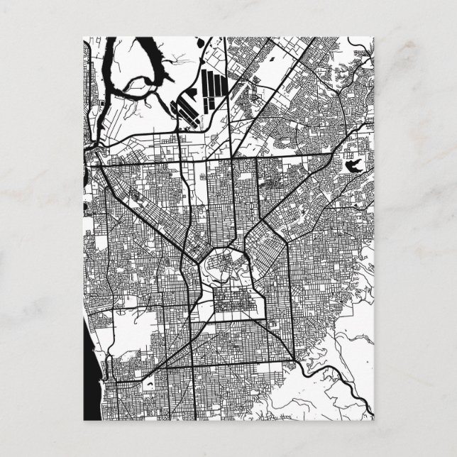 Adelaide Australia City Map Vykort (Framsida)