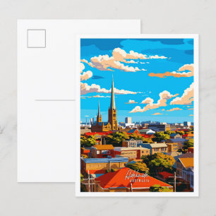 Adelaide Australia vintage resor illustration Vykort