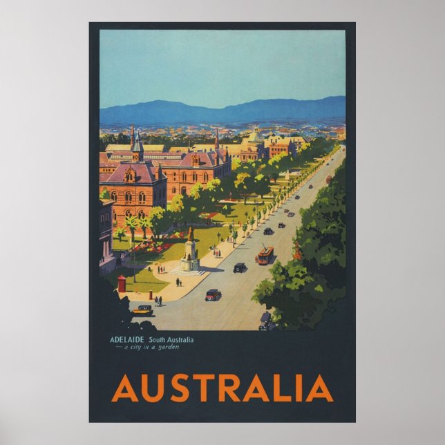 Adelaide Australia Vintage resor Poster (Framsidan)