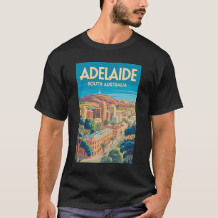 Adelaide Australien Illustration Resa Konst Vintag T Shirt