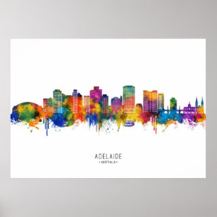Adelaide Australien Siluett Poster
