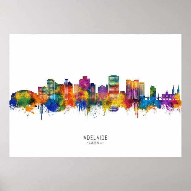 Adelaide Australien Siluett Poster (Framsidan)