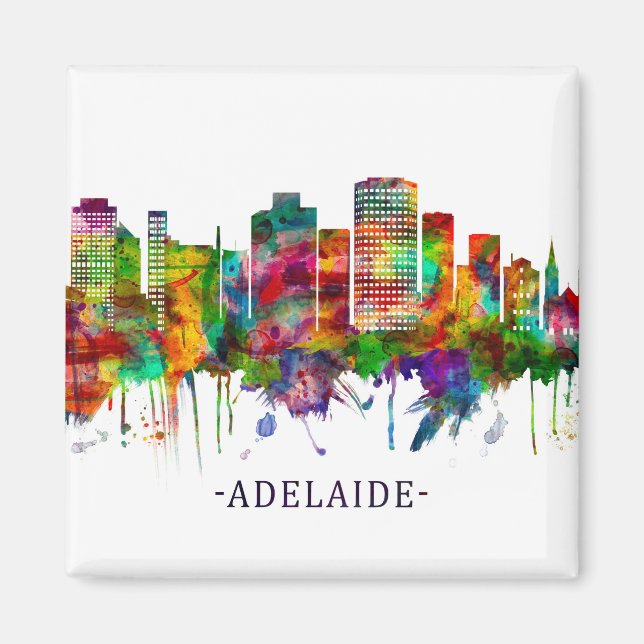 Adelaide Australien Skyline Magnet (Framsidan)