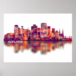 Adelaide Australien Skyline Poster