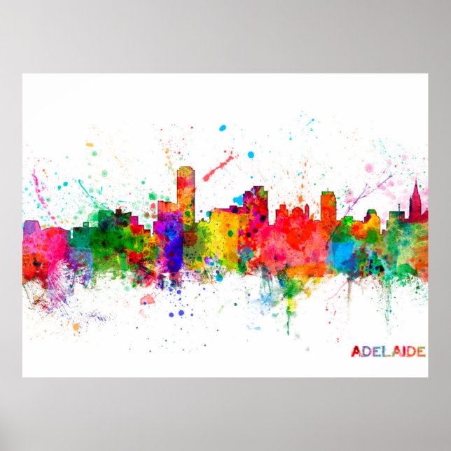 Adelaide Australien Skyline Poster (Framsidan)