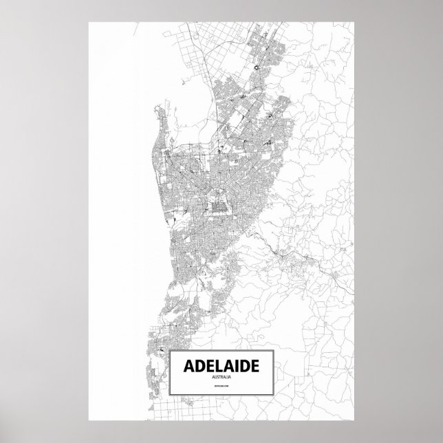 Adelaide, Australien (svart på vitt) Poster (Framsidan)