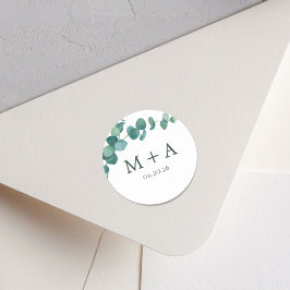 Adelaide Bröllop Monogram Runt Klistermärke