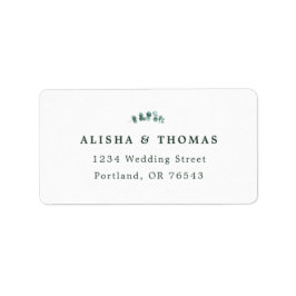 Adelaide Bröllop Watercolor Eucalyptus Adressetikett