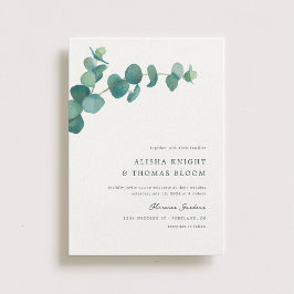 Adelaide Bröllop Watercolor Eucalyptus Inbjudningar