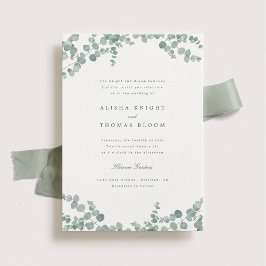 Adelaide Elegant Watercolor Eucalyptus Bröllop Inbjudningar