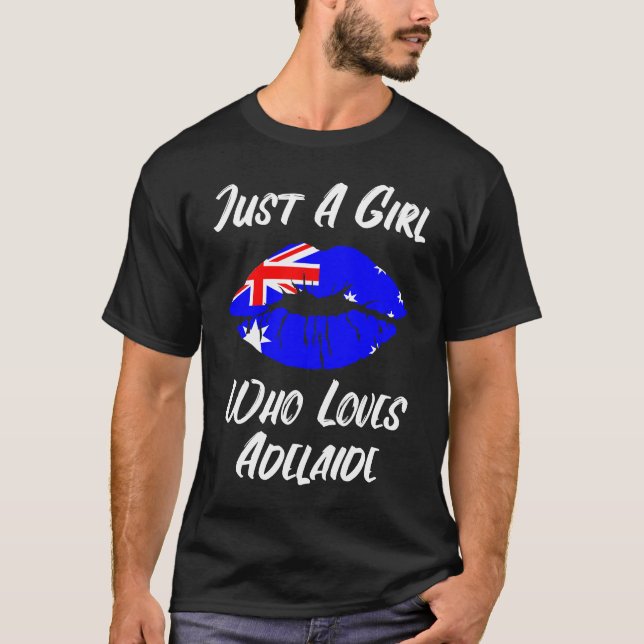 Adelaide Lips Mouth Love Australian Flag T Shirt (Framsida)
