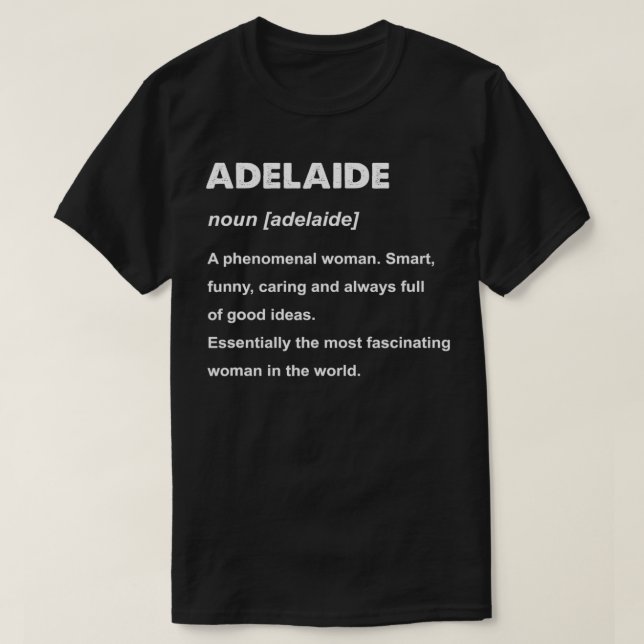 Adelaide Namn T Shirt (Design framsida)