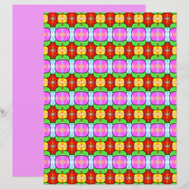Adelaide Scrapbook Papper - Rosa / Lilac (Fram/baksida)