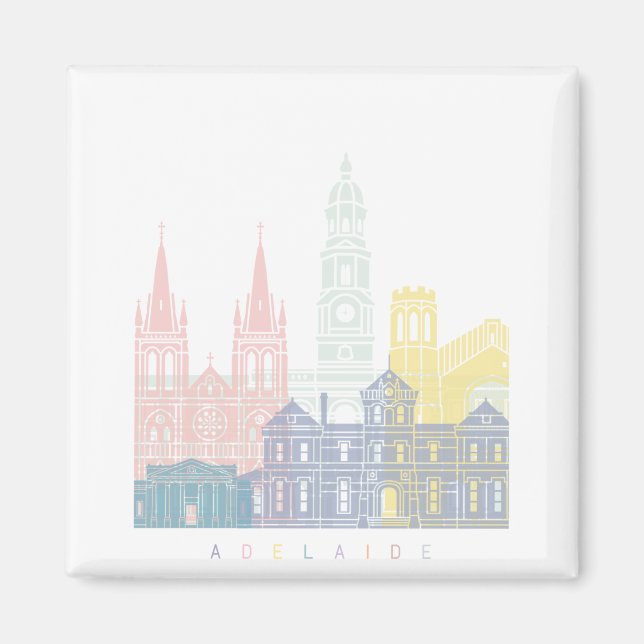 ADELAIDE SKYLINE POSTER PASTEL MAGNET (Framsidan)
