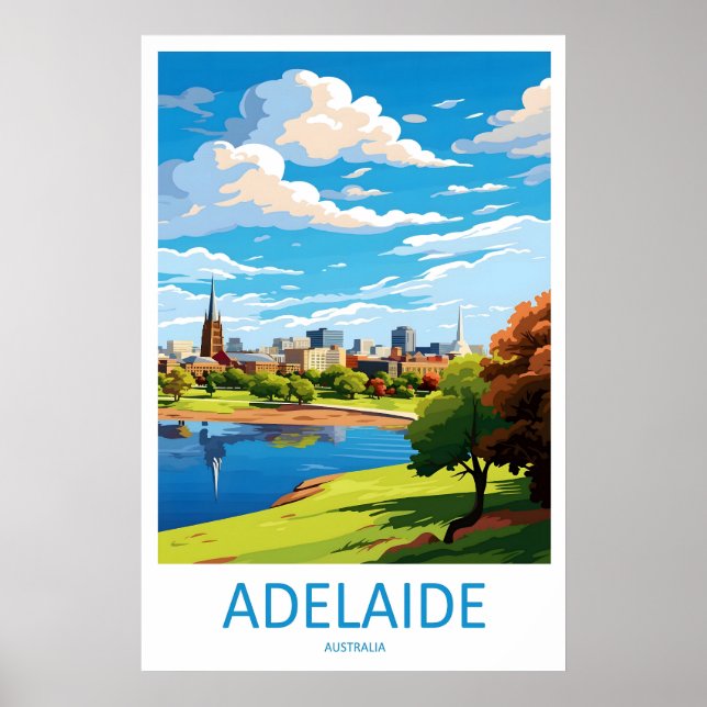 Adelaide Vintage Skidposter Resa Nationalpark Poster (Framsidan)