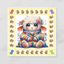 Ädelbart Baby djur-tema #1-hölje/utgång Fyrkantigt Visitkort