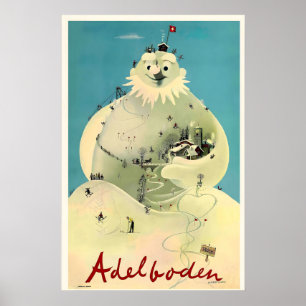 Adelboden Schweiz Schweiz Bernesiska skidåkning Vi Poster