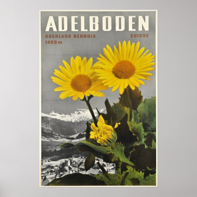 Adelboden, Schweiz, Ski resesposter Poster (Framsidan)