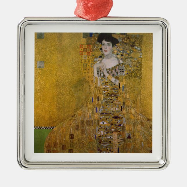 Adele Bloch Bauer av Gustav Klimt Julgransprydnad Metall (Framsidan)