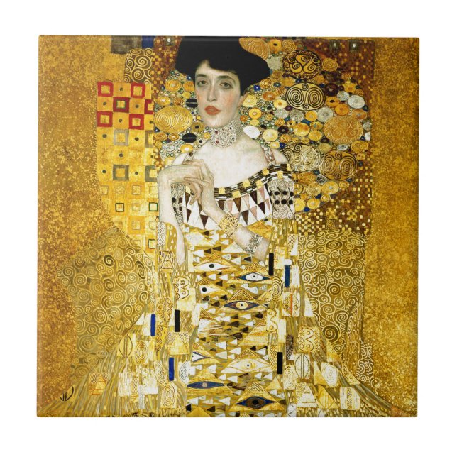 Adele Bloch-Bauer mig vid den Gustav Klimt art Kakelplatta (Framsidan)