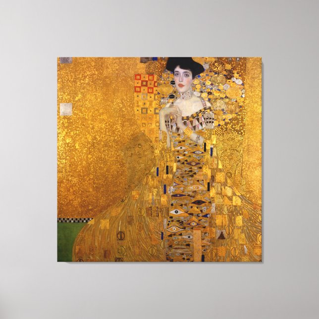 Adele Bloch-Bauers Porträtt av Gustav Klimt 1907 Canvastryck (Framsida)