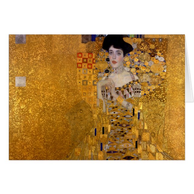 Adele Bloch-Bauers Porträtt av Gustav Klimt 1907 Hälsningskort (Framsidan Horizontal)