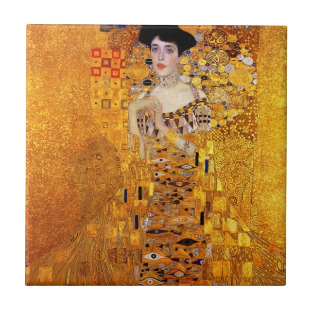 Adele Bloch-Bauers porträtt av Gustav Klimt Kakelplatta (Framsidan)