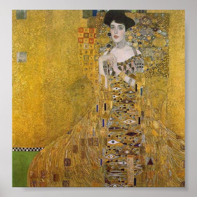 Adele Bloch-Bauers Porträtt av Gustav Klimt Poster (Framsidan)