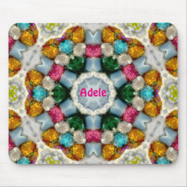 ADELE ~ Colorful Gems Mönster ~ Personlig Musmatta