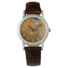 Adele, Dam i Guld, av Gustav Klimt, Monogrammed Armbandsur